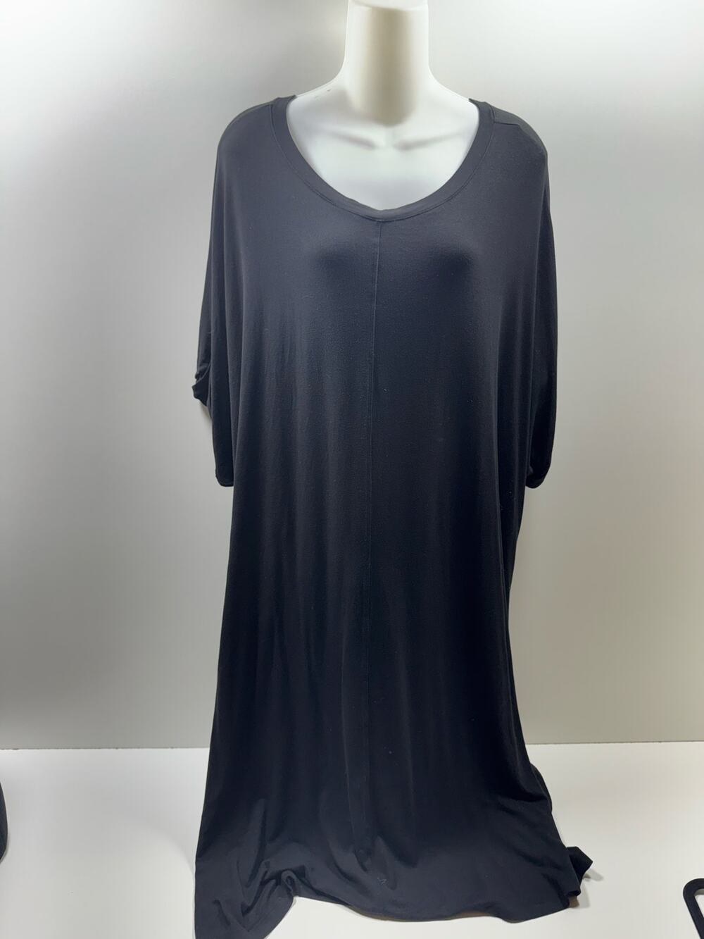 Terra & Sky Women’s Plus Sz 3 X (24W-26W) Stretch Casual Black Dress Pockets